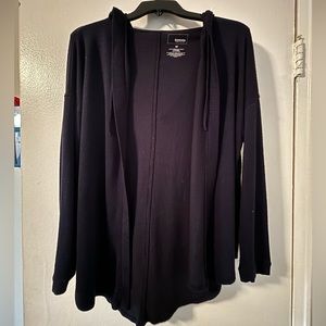 Sonoma Navy Blue Open Front Hooded Sweater Cardigan Women’s M •EUC